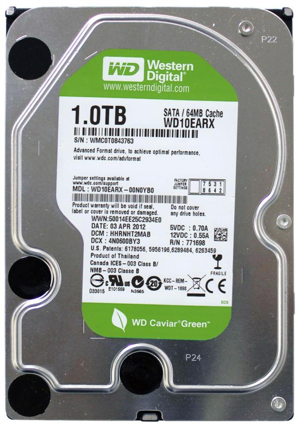 1TB Western Digital WD Green WD10EARX SATA3 Hard Disk - 169.49 TL + KDV