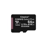 Kingston 64GB microSDXC Canvas Select Plus 100R A1 C10 Card + Adapter