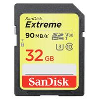 SanDisk Extreme SDHC Card 32GB 90MB/s Class 10 UHS-I U3 2-pack